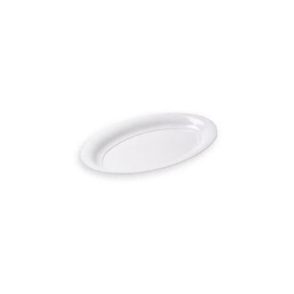 Fineline Settings White 14'' x 21'' Oval Serving Tray 3541D-WH
